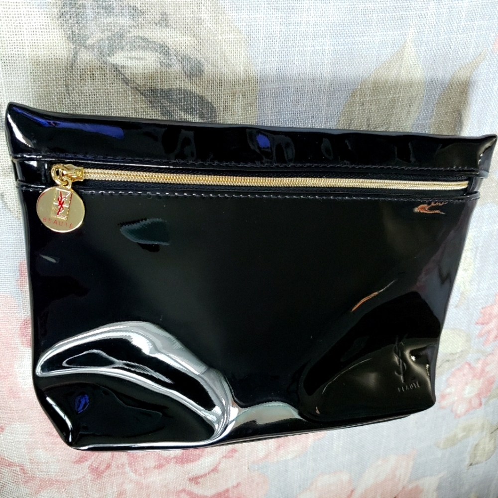 YSL Yves Saint Laurent Black Beauty makeup bag Pouch Clutch Cosmetics Bag